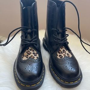 Dr. Martens Bentley Ii Hrt Boots Black Medium Leopard Women's